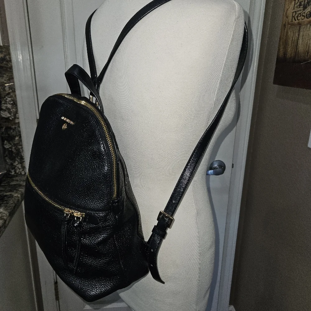 Michael Kors Dallas Black Pebble Leather Backpack